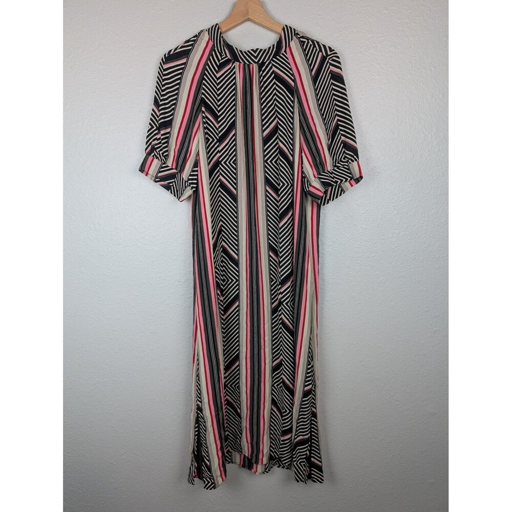 Anthropologie Dress Womens XS Stripe‎ Geometric Midi Boho